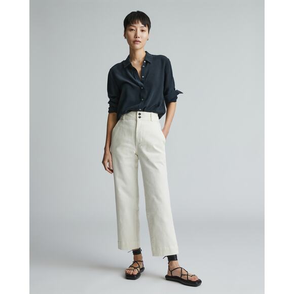 Everlane Pants - NWT Everlane The Organic Cotton Straight Leg Crop Pant In Bone Size 16